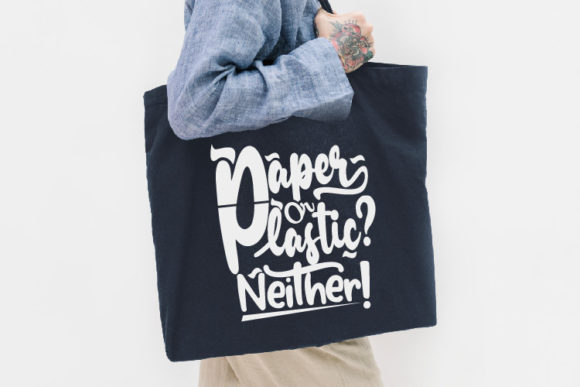 Tote Bag SVG Paper or Plastic Neither