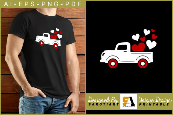 Vintage Truck Carrying Valentine Love